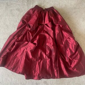 TOV Los Angeles Burgandy Taffeta Full Length Maxi Skirt Size 42 Formal Evening